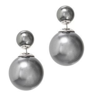 Sterling Silver Double-Ended Pearl Ball Earrings